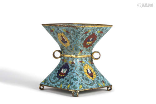 Cloisonne Enamel  Flower Gu Vessel