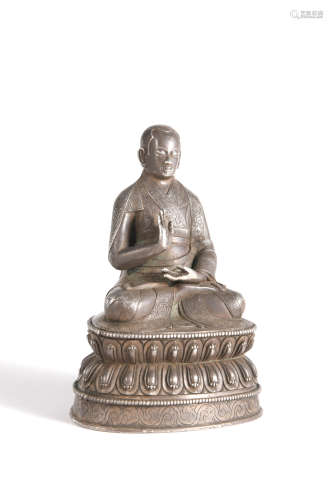 Tibetan Silver Statue of Guru