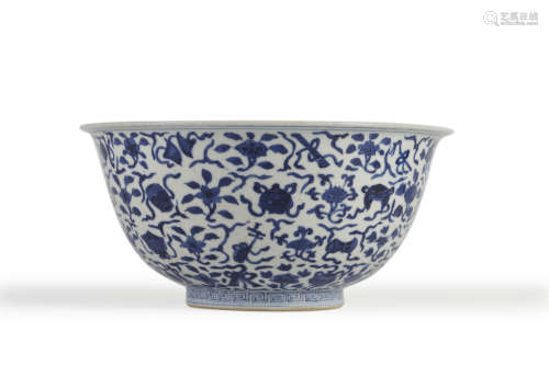 Blue and White Eight Treasures Bowl