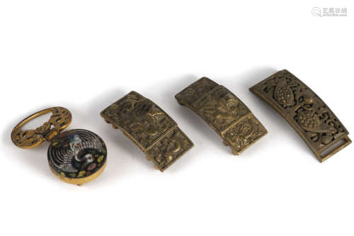A Set of Gilt Bronze Belt Buckles