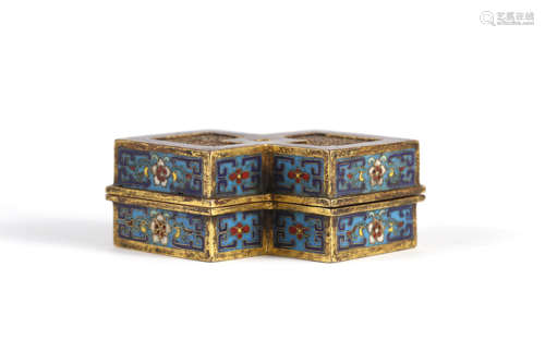 Cloisonne Enamel  Flower Box and Cover