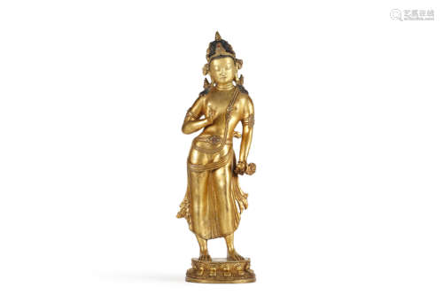 Gilt Bronze Bodhisattva