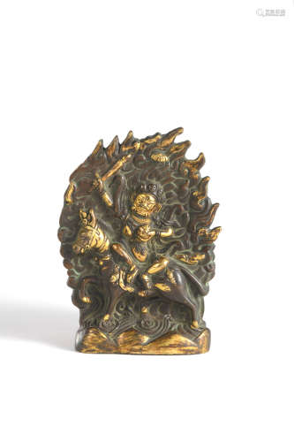 Gilt Bronze Tibetan Heaven Guardian