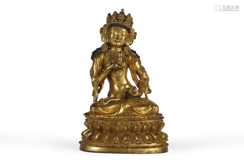 Gilt Bronze Bodhisattva