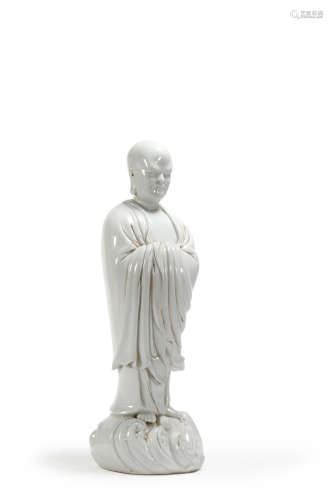 Dehua White Glaze Statue of Arhat with He Chaozong