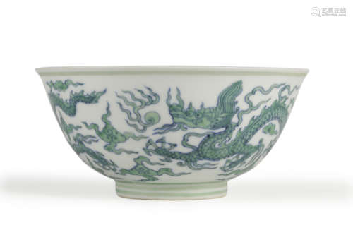 Green Glaze Dragon Bowl