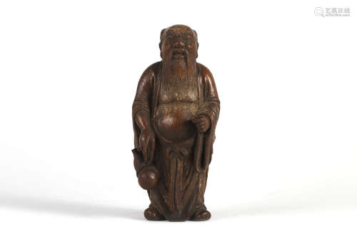 Carved Bamboo Figure of Arhat