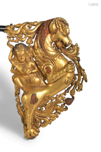 Tibetan Style Gilt-Bronze offering Female