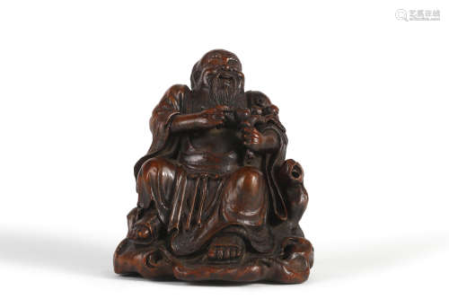 Carved Bamboo Figure Statue