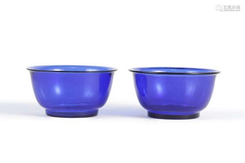 Pair of Blue Glassware Bowls