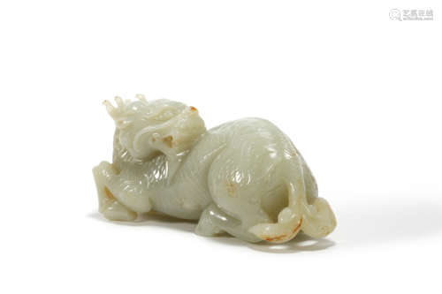 Carved Hetian Jade Kylin