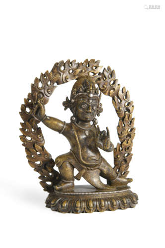Silver Inlaid Copper Alloy Statue of Vajrapani