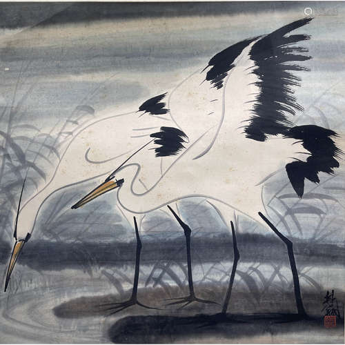 Chinese Egret on Paper, Lin Fengmian