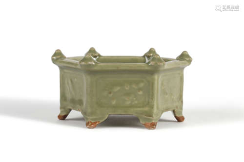 Olive-Green Glaze Hexagonal Censer