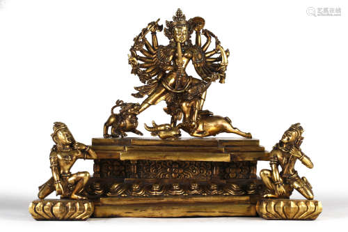 Gilt-Bronze Statue of Thousand-Handed Dharmapalas