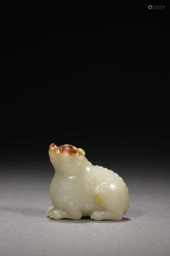 Ming Dynasty: A jade beast Figurine