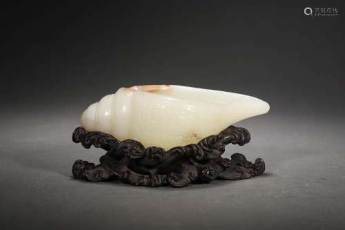 Qing Dynasty: White jade carving Religious Instrument