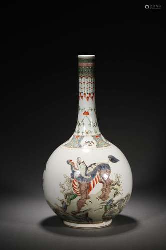 Qing Kangxi:A Qucai Porcelain Vase