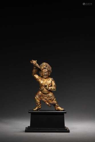 Ming: A Gilt Bronze Vajrapani Statue