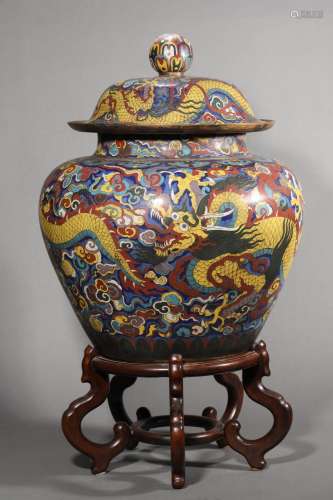 Ming Xuande:A Large Cloisonne enamel Jar