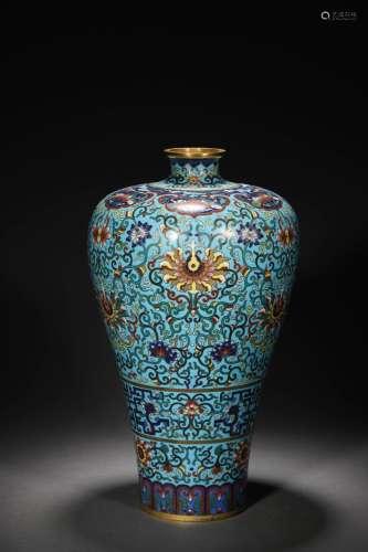 Qing Qianlong:A Cloisonne enamel Meiping vase