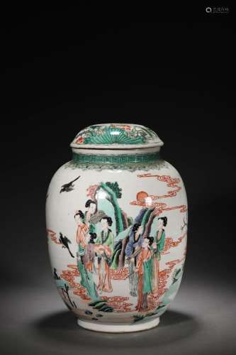 Qing Kangxi:A Wucai Porcelain Jar