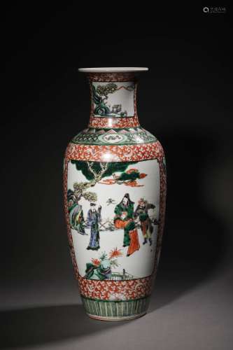 Qing: A Wucai Porcelain Vase