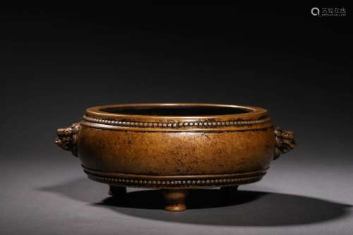 Early Qing: A Bronze Tripod Censer