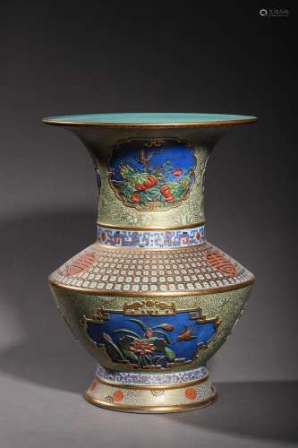 Qing: A Porcelain Zun Vase