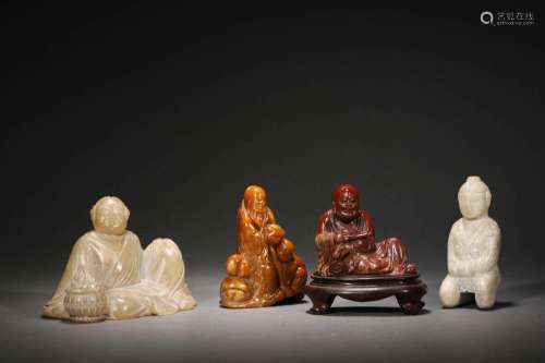 Qing Dynasty:One group of stone carvings (4 pieces in total)