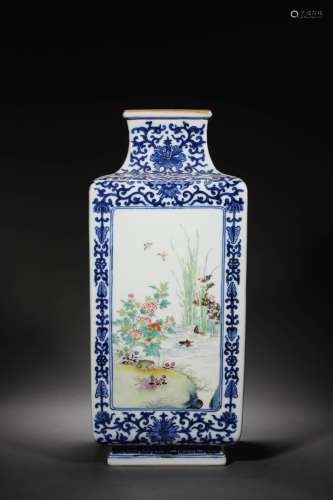 Qing Dynasty:blue and white open light pastel four seasons f...