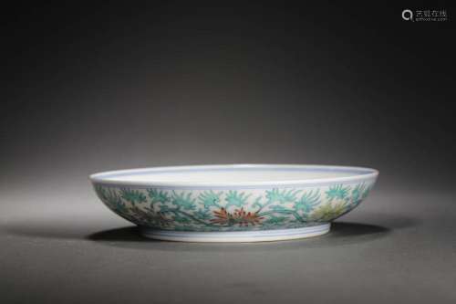 Qing Dynasty:bucket color wrapped branch flower tray