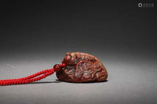 Qing Dynasty:Blood jade pendant