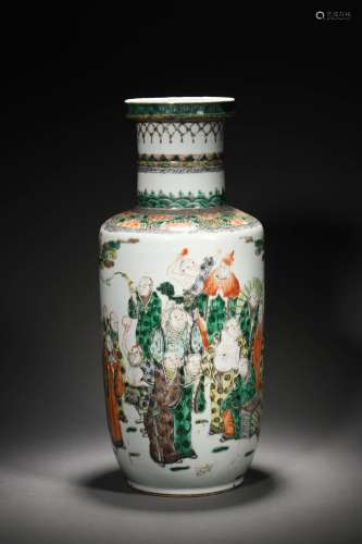 Qing Dynasty:colorful characters stick bottle