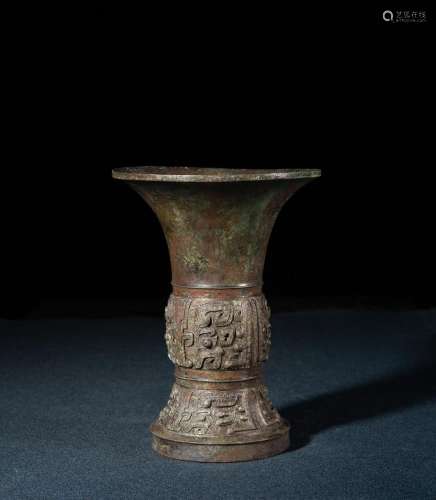Ming Dynasty:Bronze taotie grain respect