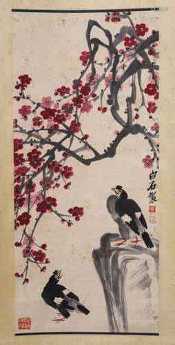 Qi Baishi mark?Chinese Scroll Painting