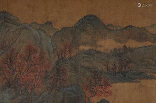 Zhao Bower mark?Green landscape hand Scroll Painting