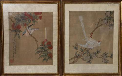 Li Yin mark?Two Chinese Framed Painting