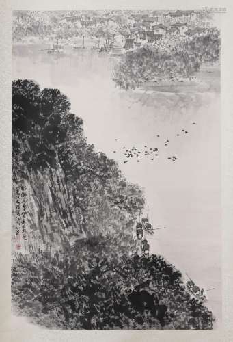 Song Wenzhi mark?Ink brush landscape