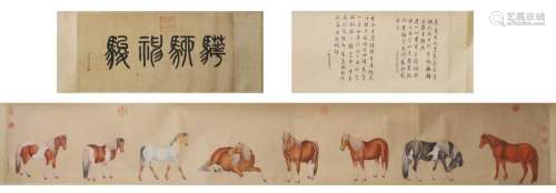 Lang ShiNing mark :Chinese Long Scroll Painting