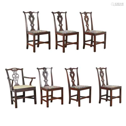 Set 7 Chairs English or Irish Chippendale Style