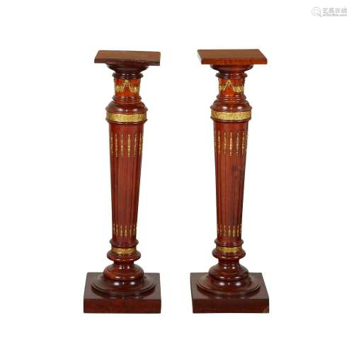 Pair Modern Empire Style Ormolu Plinths