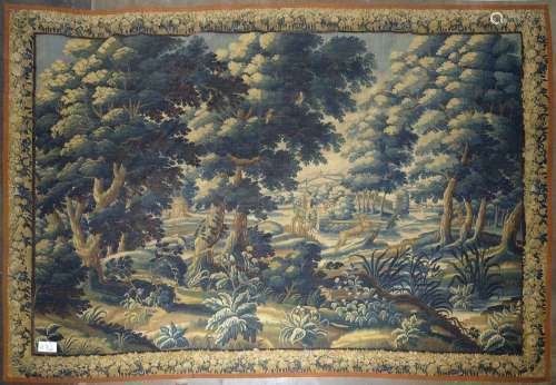 Importante tapisserie d'Aubusson doublée en laine et soie au...