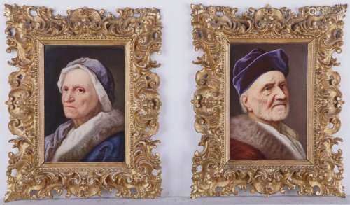 Pair of KPM Porcelain Plaques After Denner