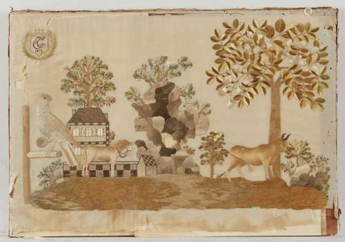 1815 Embroidery Sampler on Silk