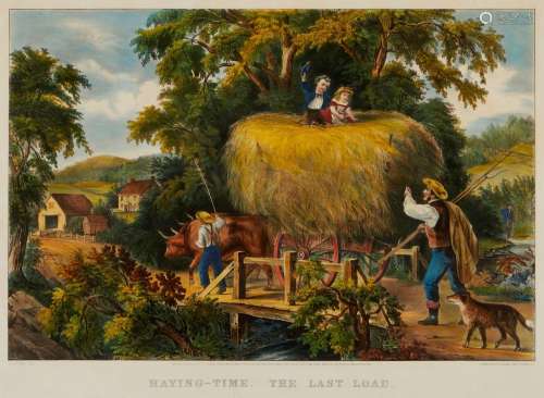 Currier & Ives "Haying-Time: The Last Load" Pr...