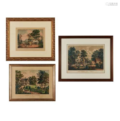 3 Currier & Ives Farm Prints