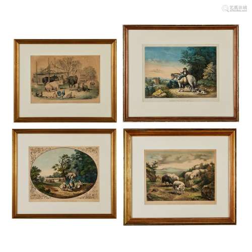 4 Currier & Ives Farming Prints