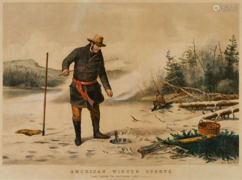 Currier & Ives "Am. Winter Sports: Trout Fishing&qu...