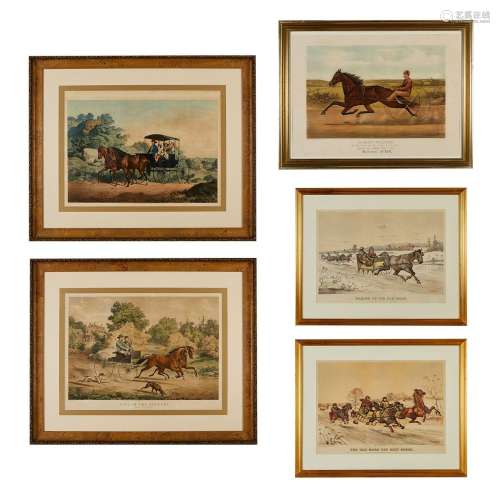 63, 64, 66 (123), 5 Currier & Ives Equestrian Prints